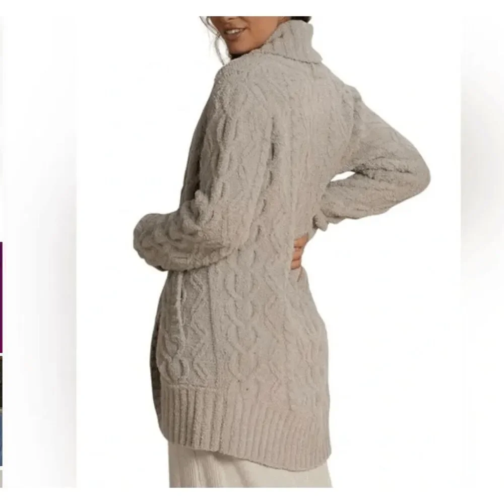 Barefoot‎ Dreams CozyChic Chenille Shawl Cardi Thick Black